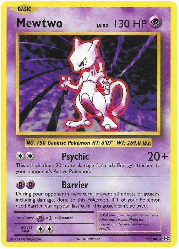 Mewtwo Rare 51/108