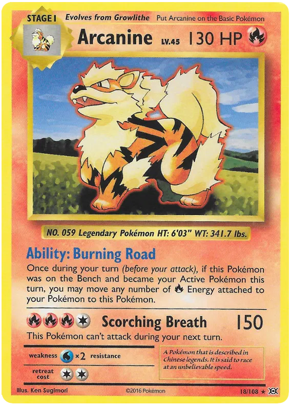 Arcanine Rare 18/108