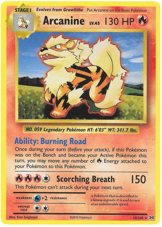 Arcanine Rare 18/108