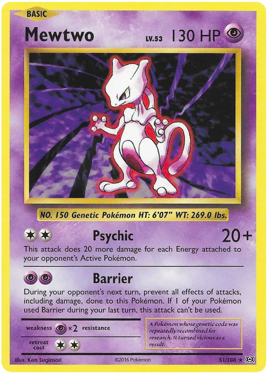 Mewtwo Rare 51/108